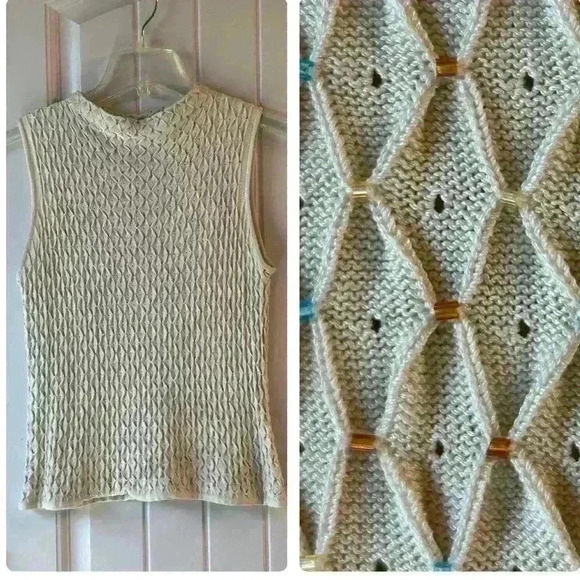 Sigrid Olsen silk blend beaded sweater - Picture 1 of 7